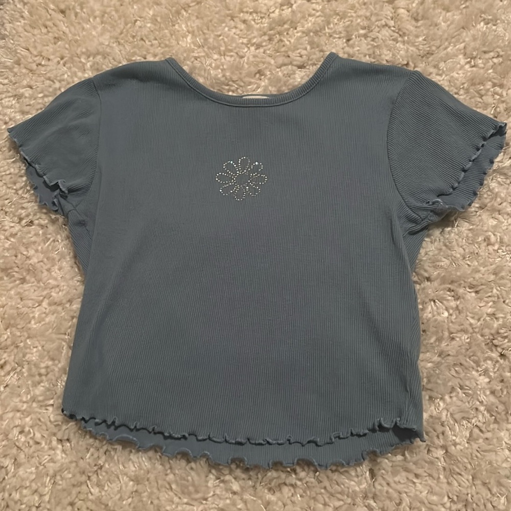 Derek Heart cropped ribbed shirt